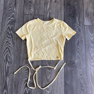 Yellow Hollister Baby Tee Small
